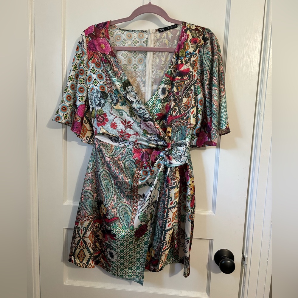 Zara silky multicolor dress